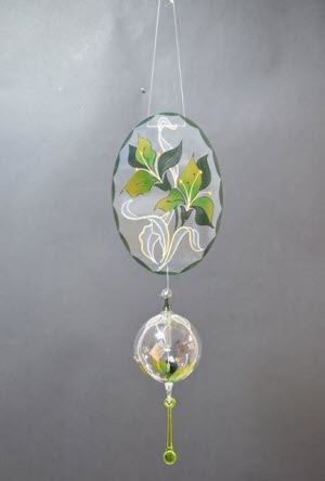 Ovalen Raamhanger met Lichtmolen Orchidee, groen