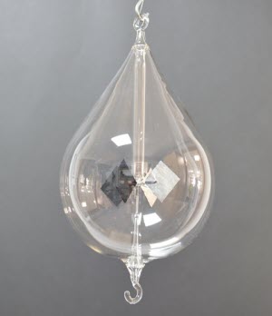 Lichtmolen hangend, druppelvorm, 95 mm, transparant