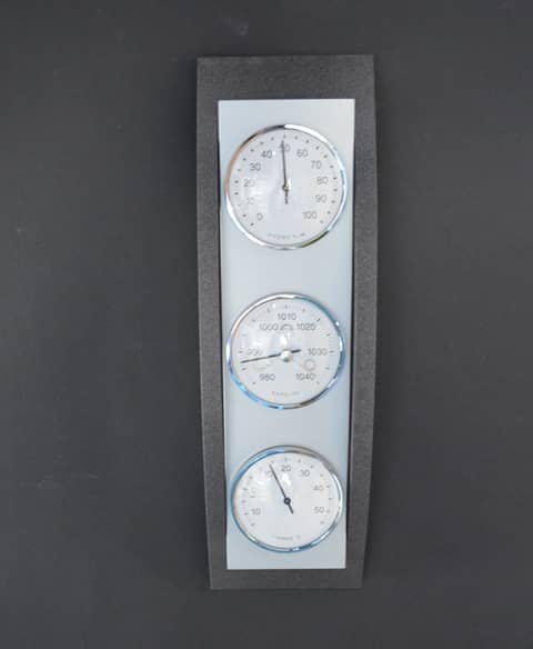 Barometer Beuken + Antracietkleur - Weerstation met Thermometer en Hygrometer