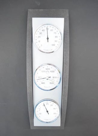 Barometer Beuken + Antracietkleur - Weerstation met Thermometer en Hygrometer