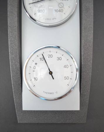 Barometer Beuken + Antracietkleur - Weerstation met Thermometer en Hygrometer