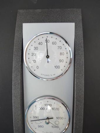 Barometer Beuken + Antracietkleur - Weerstation met Thermometer en Hygrometer