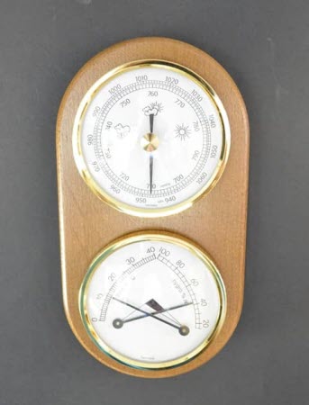 Barometer Weerstation Eikenhout - Klassieke Weerstation Set